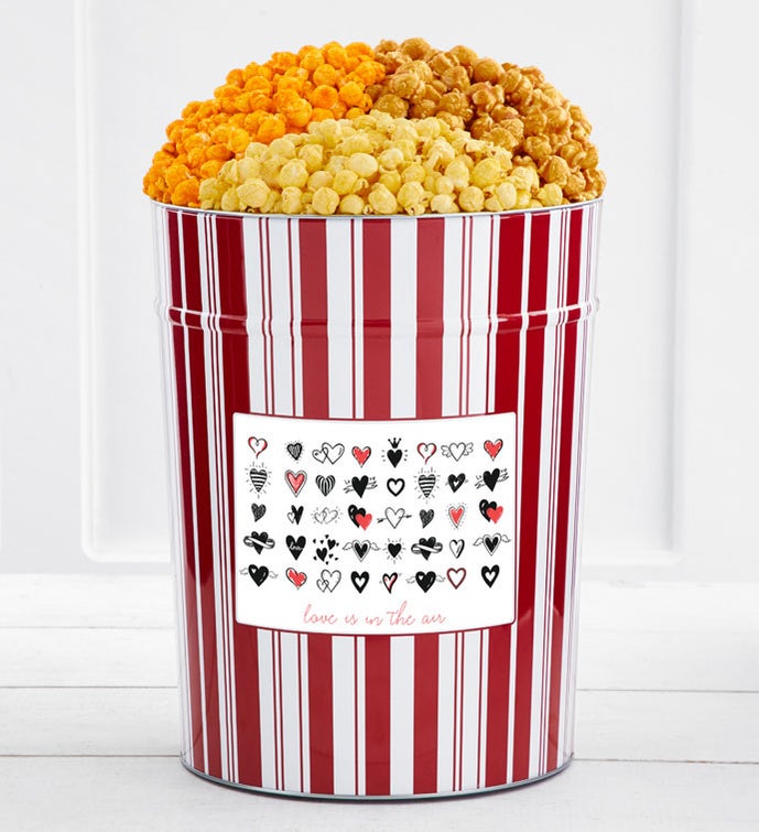 Tins With Pop 4 Gallon Love Is In The Air Hearts The Popcorn Factory Tins With Pop 4 Gallon Love Is In The Air Hearts The Popcorn Factory
